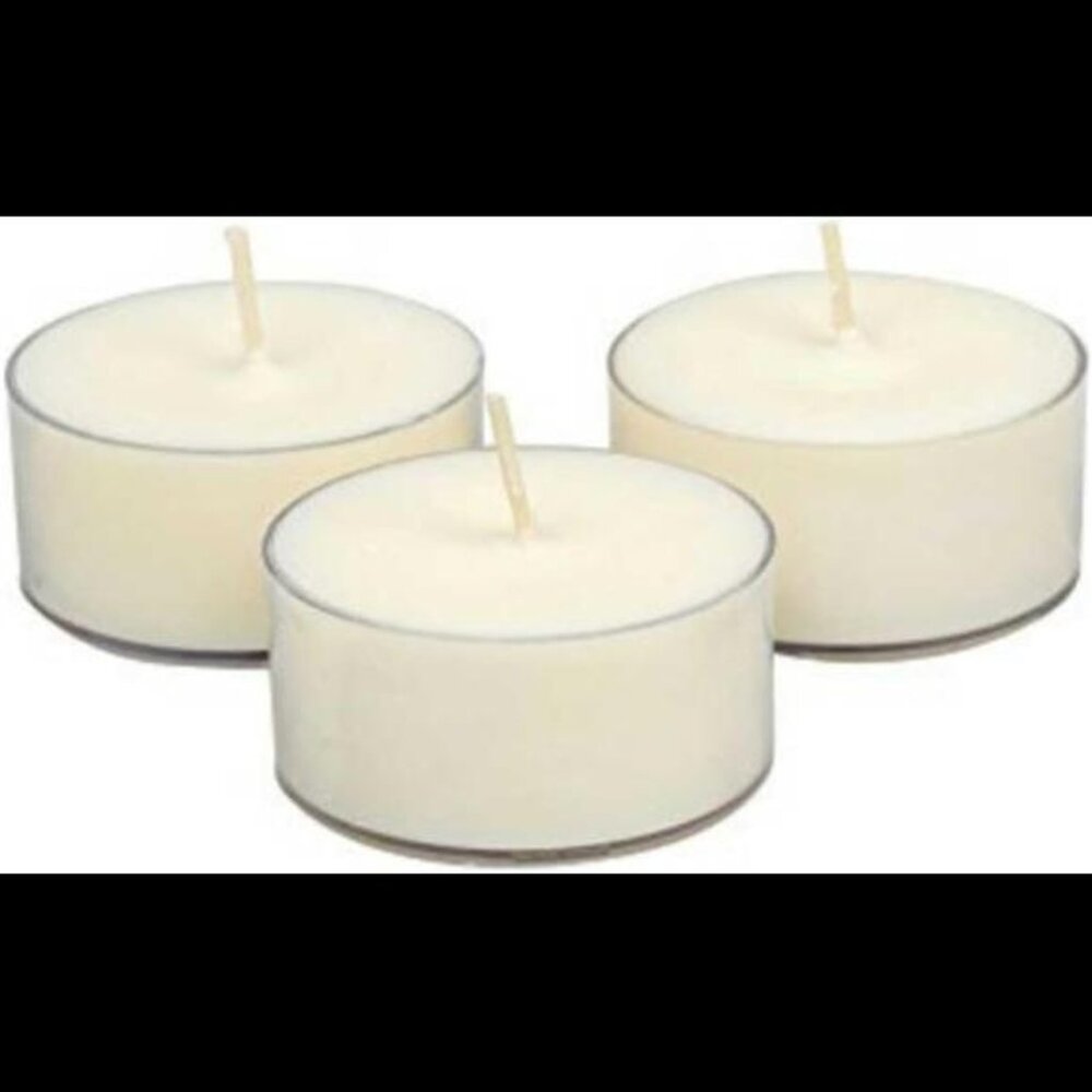 Tealight Candles - 25 Unscented - All Natural Color - Clear Cup Candles
